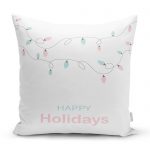 - realhomescomtr-K4514 - Realhomes Pembe Zeminli Tavşan Desenli Bebek Odası Yastık Kılıfı Realhomes