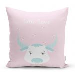 - realhomescomtr-K4518 - Realhomes Mint Yeşili Renkli Little Love Özel Tasarımlı Bebek Odası Yastık Kılıfı Realhomes