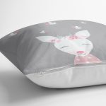 - realhomescomtr-K4522-1 - Realhomes Mint Yeşili Zeminli Kuzucuk Desenli Dijital Baskılı Bebek Odası Yastık Kılıfı Realhomes