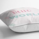 - realhomescomtr-K4523-1 - Realhomes Pembe Zeminli Kuzucuk Desenli Dijital Baskılı Bebek Odası Yastık Kılıfı Realhomes