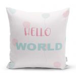 - realhomescomtr-K4523 - Realhomes Pembe Zeminli Kuzucuk Desenli Dijital Baskılı Bebek Odası Yastık Kılıfı Realhomes