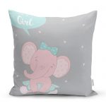 - realhomescomtr-K4531 - Realhomes Pembe Zeminde Sevimli Kedicik Desenli Bebek Odası Yastık Kılıfı Realhomes