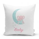 Pembe Zeminli Lets Shower Fil Desenli Bebek Odası Yastık Kılıfı Realhomes