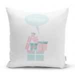 - realhomescomtr-K4549 - Realhomes Pembe Unicorn At Desenli Dijital Baskılı Bebek Odası Yastık Kılıfı Realhomes