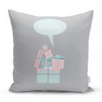 - realhomescomtr-K4551 - Realhomes Beyaz Zeminde Doğum Günü Hediyeler Desenli Bebek Odası Yastık Kılıfı Realhomes