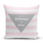 Yeşil Çizgili Happy Birthday Tasarımlı Bebek Odası Yastık Kılıfı Realhomes