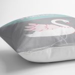 - realhomescomtr-K4567-1 - Realhomes Gri Zeminde Sevimli Geyik Tasarımlı Bebek Odası Yastık Kılıfı Realhomes