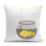 - realhomescomtr-K4587 - Realhomes Pembe Zeminde Ayıcık Motifli Dijital Baskılı Çocuk Odası Yastık Kılıfı Realhomes