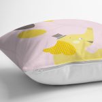 - realhomescomtr-K4596-1 - Realhomes Pembe Gri Zigzag Zeminle I Love Animal Çocuk Odası Yastık Kılıfı Realhomes