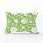 Realhomes Papatya Desenli Dijital Baskılı Modern Dikdörtgen Yastık Kılıfı Realhomes