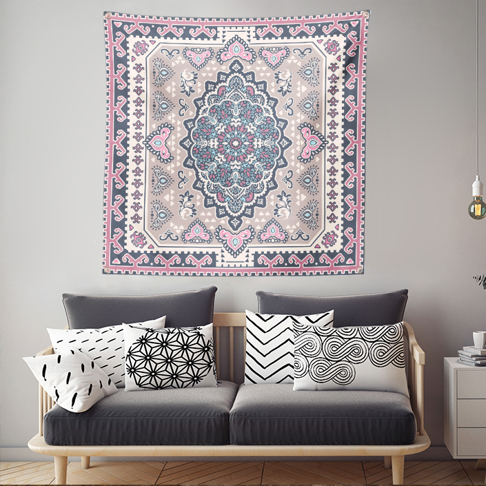 Hint Halı Çizimli Dijital Baskılı Realhomes Tapestry Duvar Halısı