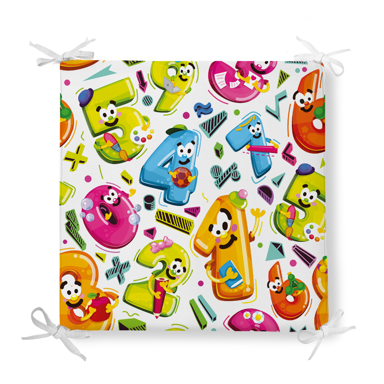 Realhomes Renkli Sayilar Dijital Baskili Modern Fermuarli Sandalye Minderi Realhomes Realhomes Renkli Sayilar Dijital Baskili Modern Fermuarli Sandalye Minderi Realhomes