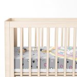 - Rh-Yatak-4325-1 - Realhomes  Gri Zeminde Unicorn At ve Kalpler Tasarımlı Çocuk Odası Yatak Örtüsü Realhomes