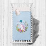 - Rh-Yatak-4348m - Realhomes  Mavi Zeminde Unicorn At Desenli Çocuk Odası Yatak Örtüsü Realhomes