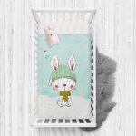 - Rh-Yatak-4354 - Realhomes  Winter Tavşan Morifli Dijital Baskılı Çocuk Odası Yatak Örtüsü Realhomes