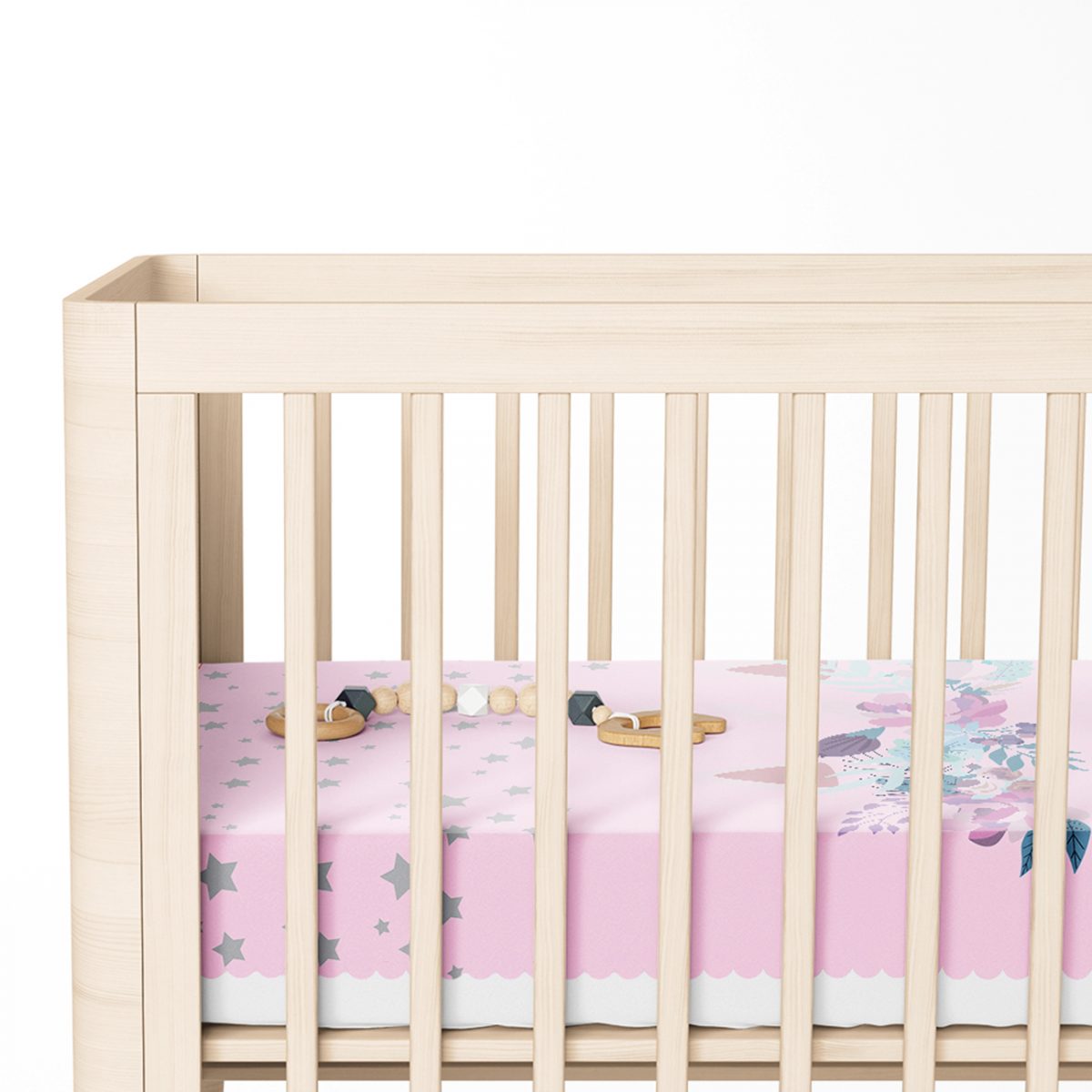 Pembe Zeminde Baby Shower Özel Tasarım Çocuk Odası Yatak Örtüsü Realhomes