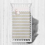 - Rh-Yatak-4361g - Realhomes  Gri Altın Varaklı Çizgi Motifli Çocuk Odası Yatak Örtüsü Realhomes