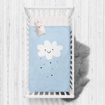 - Rh-Yatak-4366m - Realhomes Mavi Zeminde Yalnız Bulut Çocuk Odası Yatak Örtüsü Realhomes