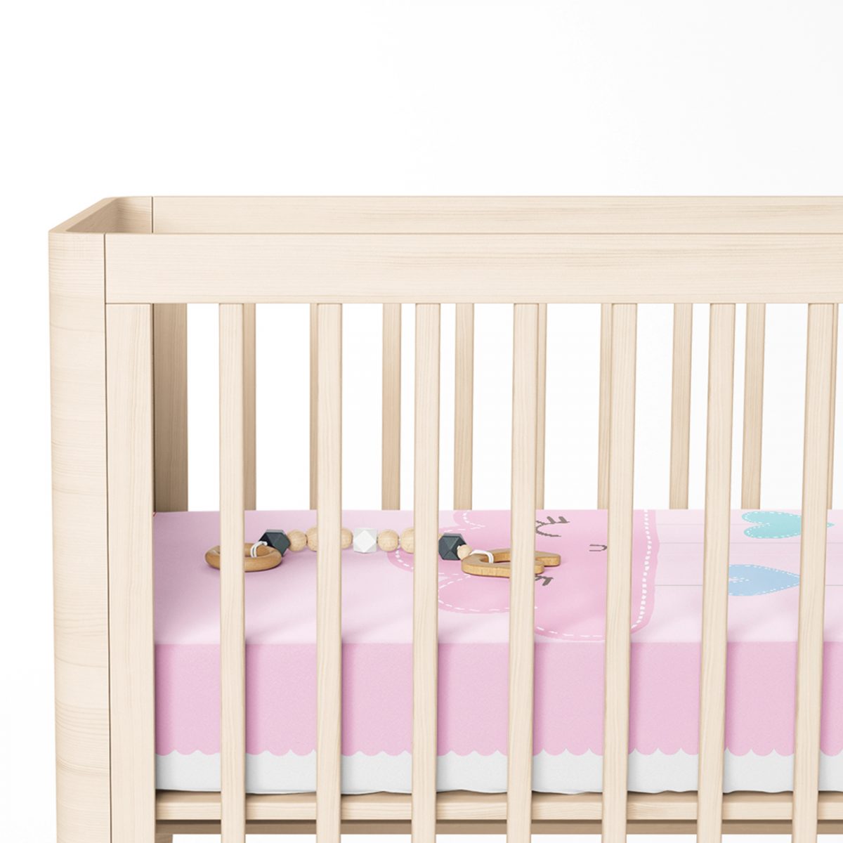 Pembe Zeminde Pembe Bulutlu Baby Shower Çocuk Odası Yatak Örtüsü Realhomes