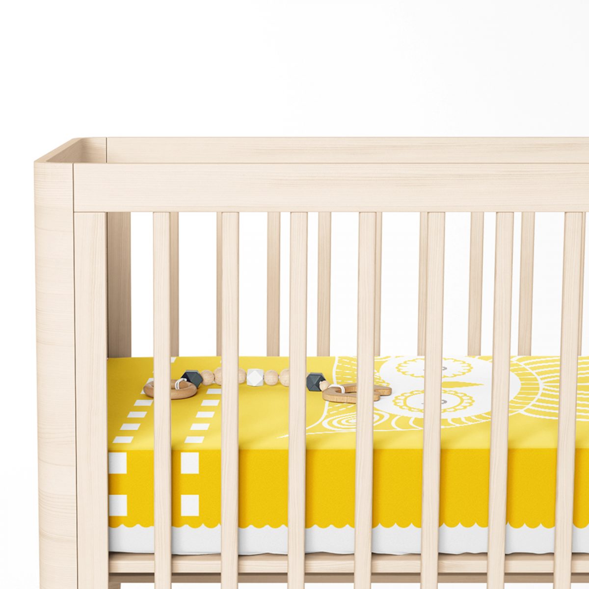 Sarı Zeminde Baykuş Özel Tasarımlı Bebek Odası Yatak Örtüsü Realhomes
