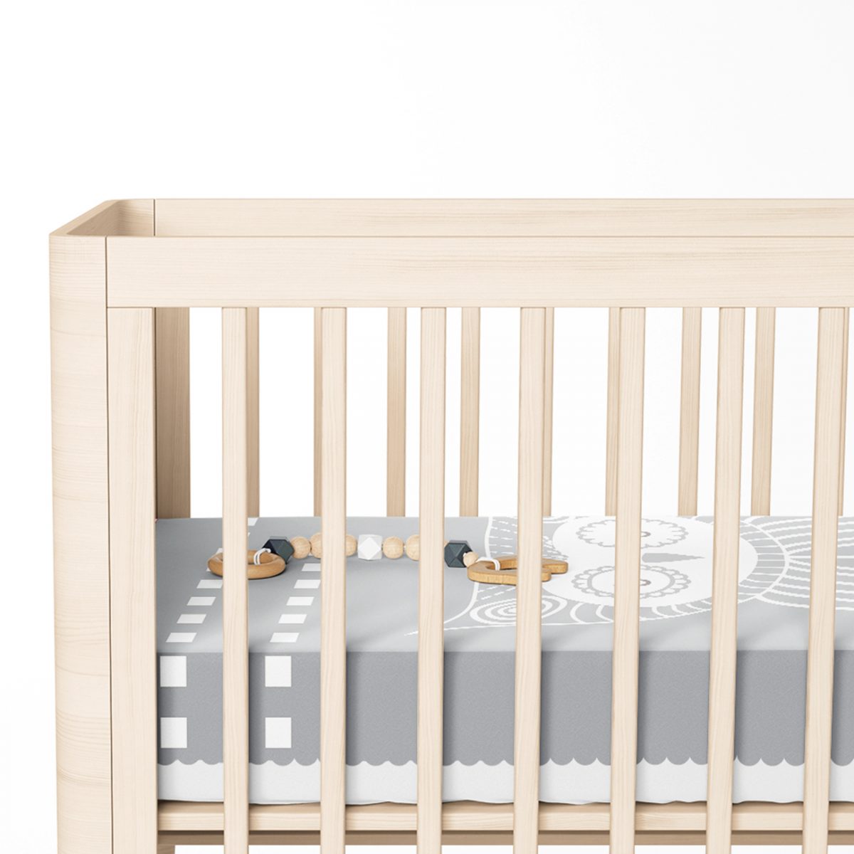 Gri Zeminde Baykuş Özel Tasarımlı Bebek Odası Yatak Örtüsü Realhomes