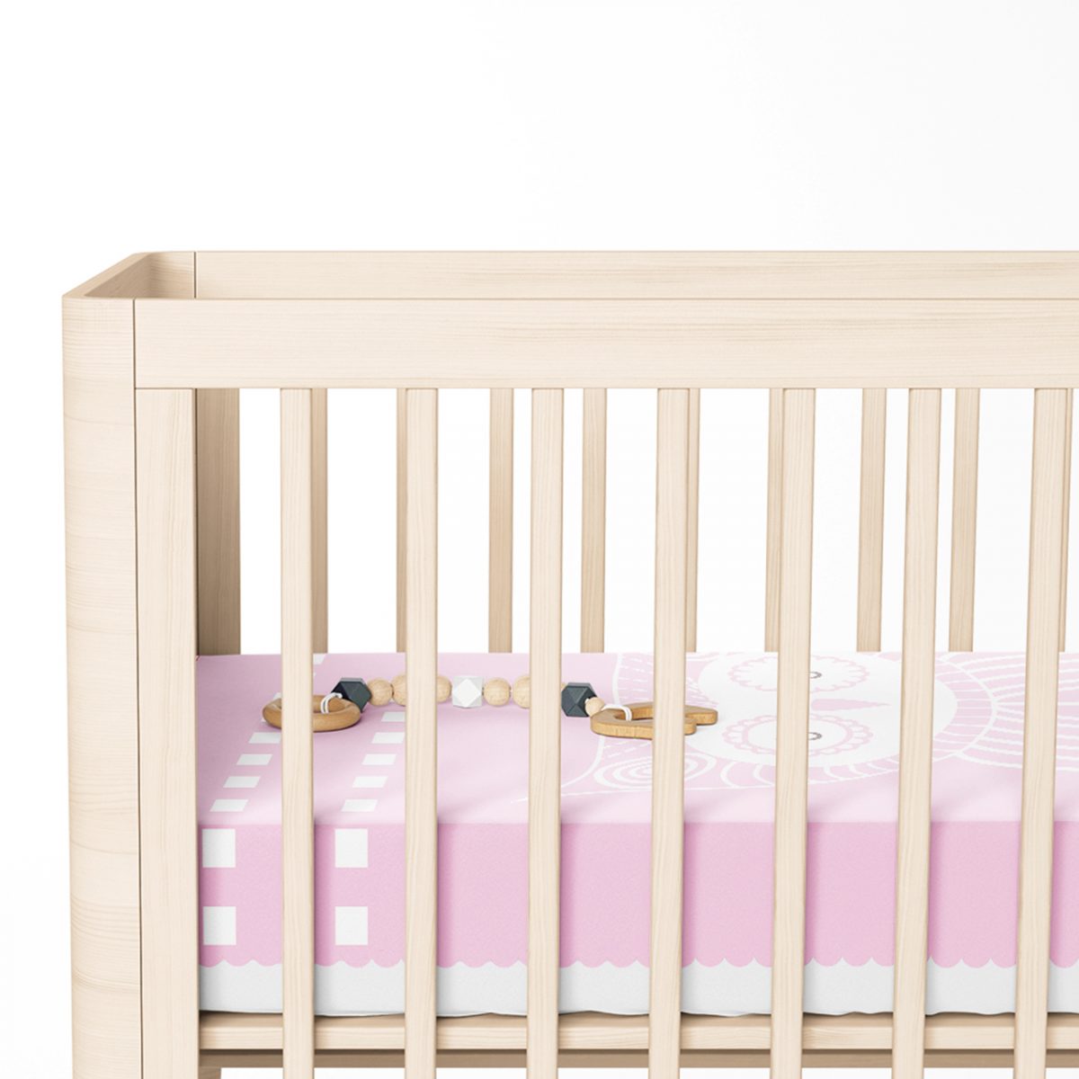 Pembe Zeminde Baykuş Özel Tasarımlı Bebek Odası Yatak Örtüsü Realhomes