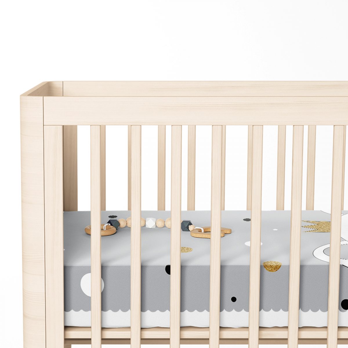 Renkli Puanlı Kedicik Desenli Bebek Odası Yatak Örtüsü Realhomes