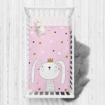 - Rh-Yatak-4385 - Realhomes  Renkli Puanlı Kedicik Desenli Bebek Odası Yatak Örtüsü Realhomes