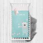 - Rh-Yatak-4391 - Realhomes  Yeşil Zeminde Ayıcık Bebek Odası Yatak Örtüsü Realhomes