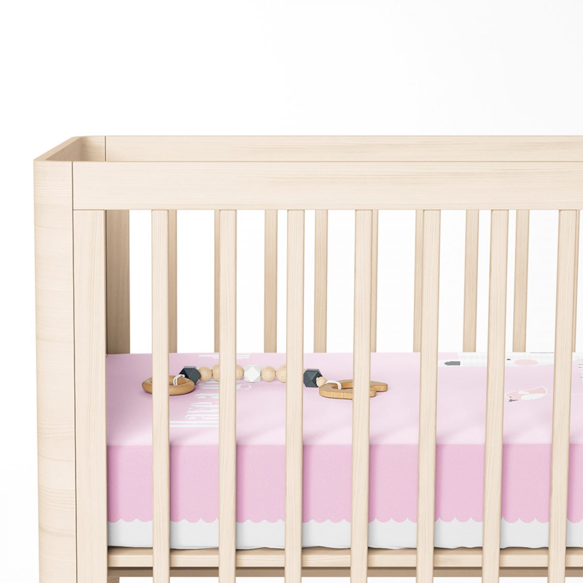 Pembe Zeminde Ayıcık Bebek Odası Yatak Örtüsü Realhomes