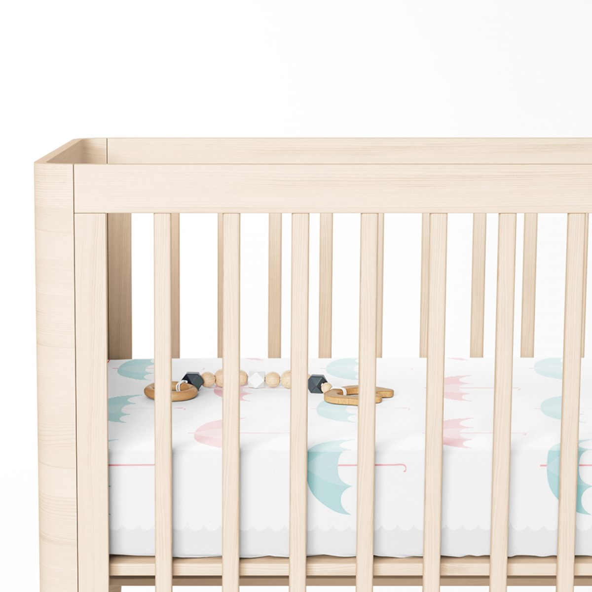 Renkli Şemsiyeler Özel Tasarımlı Bebek Odası Yatak Örtüsü Realhomes