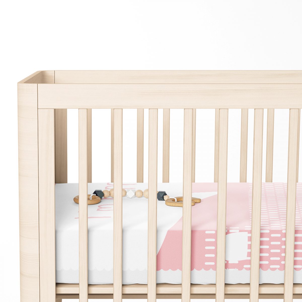 Pembe Zeminde Mutlu Ayıcık Desenli Bebek Odası Yatak Örtüsü Realhomes