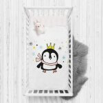 - Rh-Yatak-4414 - Realhomes  Uçan Sevimli Penguen Tasarımlı Bebek Odası Yatak Örtüsü Realhomes