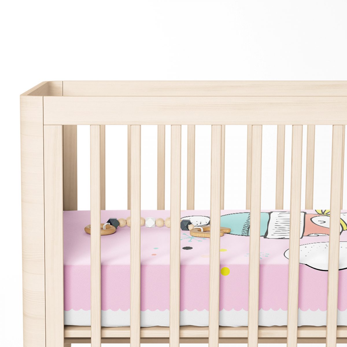 Pembe Zeminde Sevimli Tilki Desenli Bebek Odası Yatak Örtüsü Realhomes