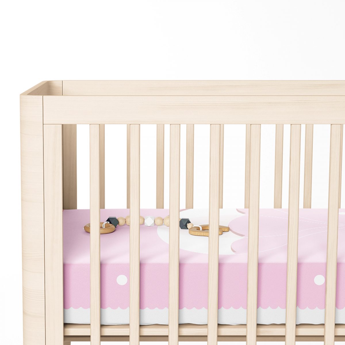 Pembe Zeminde Uçan Fil Desenli Bebek Odası Yatak Örtüsü Realhomes