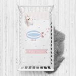 - Rh-Yatak-4447 - Realhomes Beyaz Zeminde Balon Tasarımlı Bebek Odası Yatak Örtüsü Realhomes