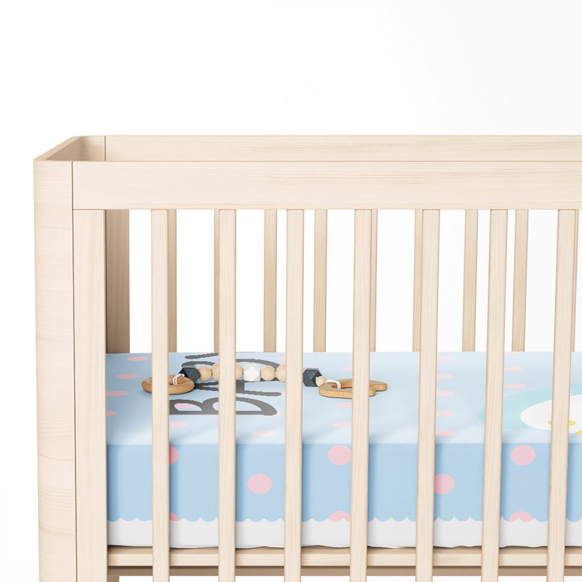 Mavi Zeminde Bebek Arabası Desenli Bebek Odası Yatak Örtüsü Realhomes