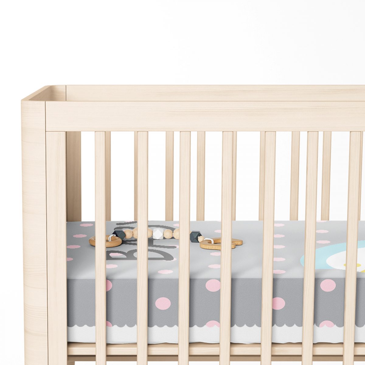 Gri Zeminde Bebek Arabası Desenli Bebek Odası Yatak Örtüsü Realhomes