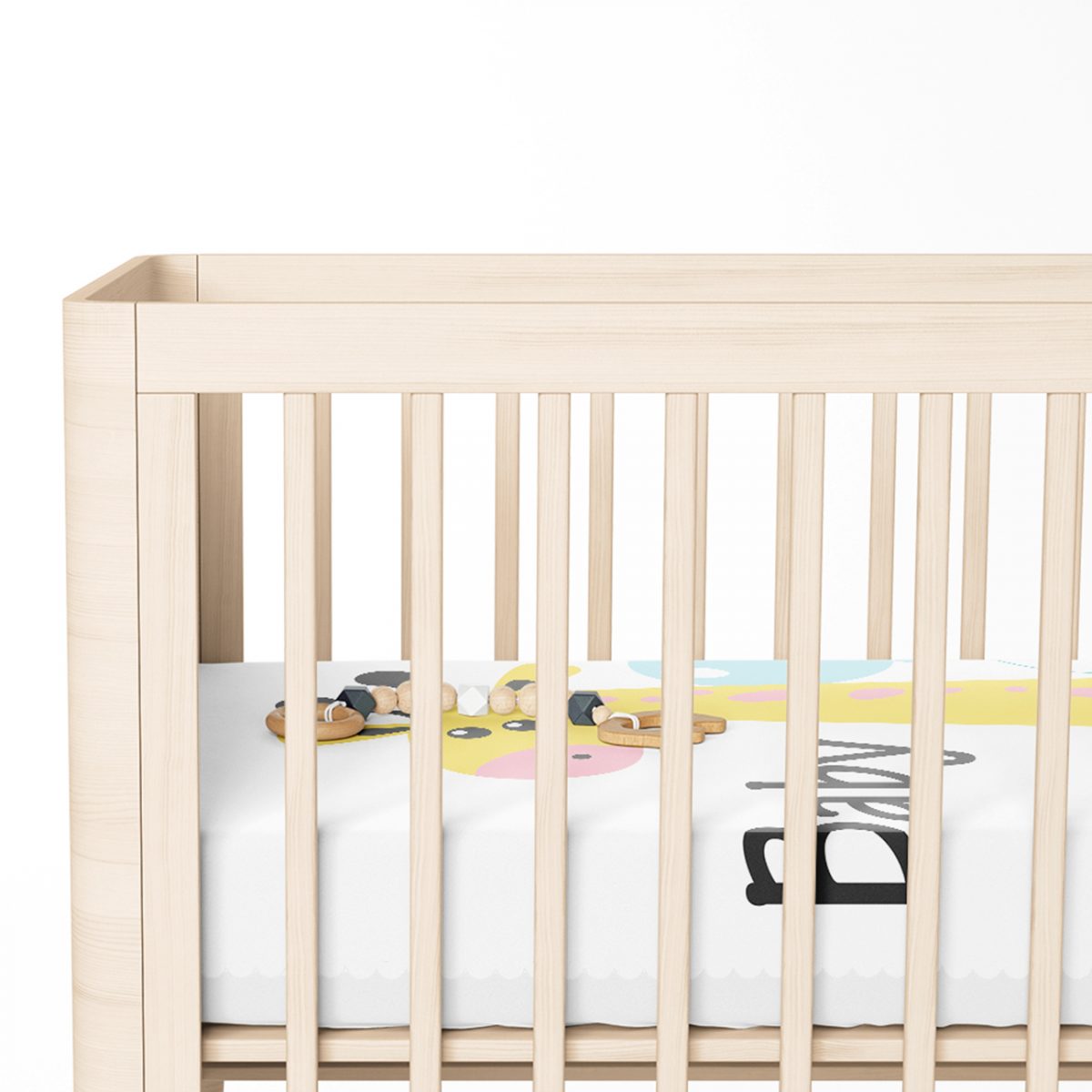 Balon ve Zürafa Desenli Özel Tasarım Bebek Odası Yatak Örtüsü Realhomes