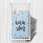 - Rh-Yatak-4480m - Realhomes  Mavi Zeminde Little Star Tasarımlı Bebek Odası Yatak Örtüsü Realhomes