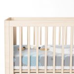 - Rh-Yatak-4488g-1 - Realhomes  Mavi Bulut ve Gri Ay Tasarımlı  Bebek Odası Yatak Örtüsü Realhomes