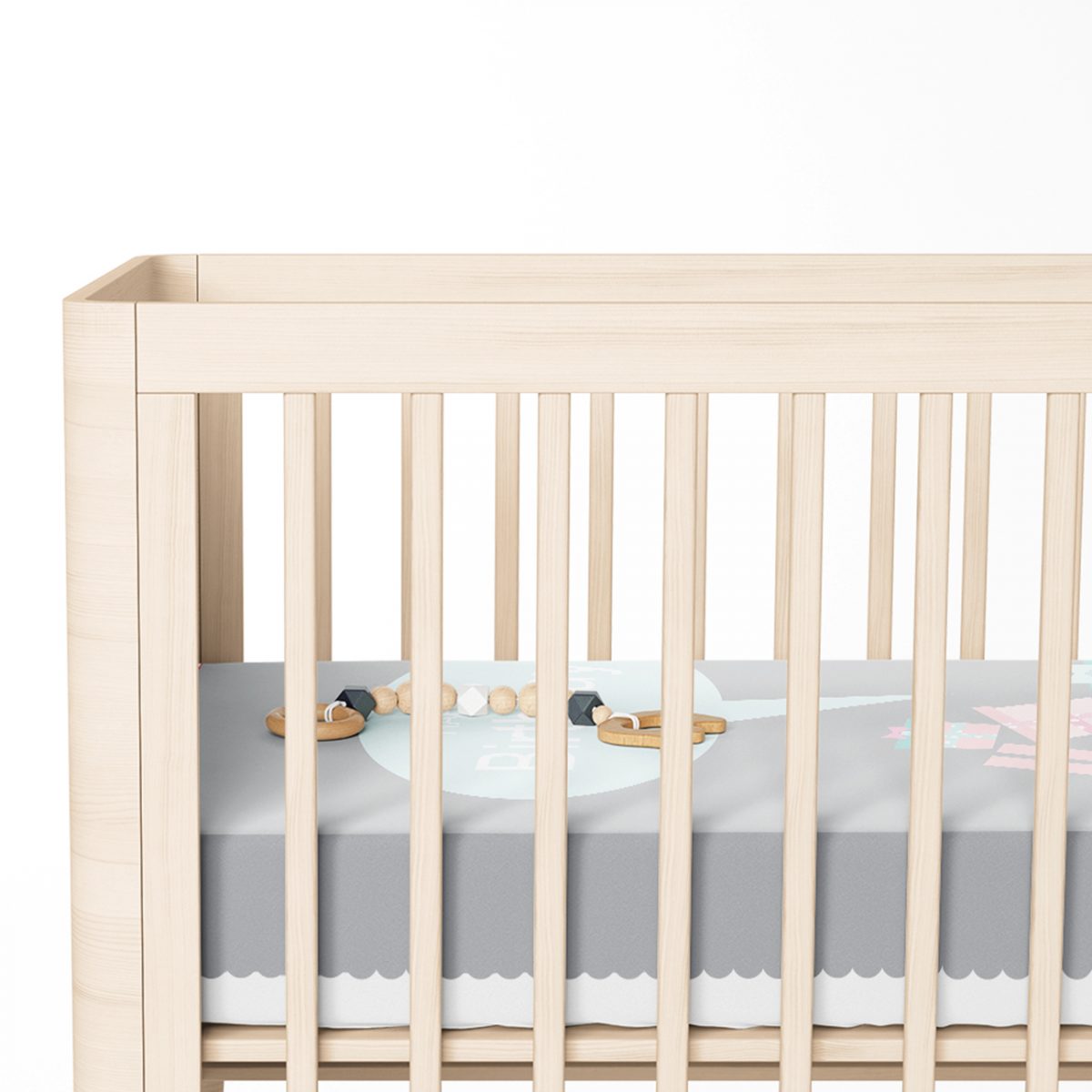 Gri Zeminde Doğum Günü Hediyeler Desenli Bebek Odası Yatak Örtüsü Realhomes