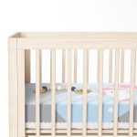 Gri Zeminli Mavi Kalpli Unicorn Desenli Çocuk Odası Yatak Örtüsü Realhomes