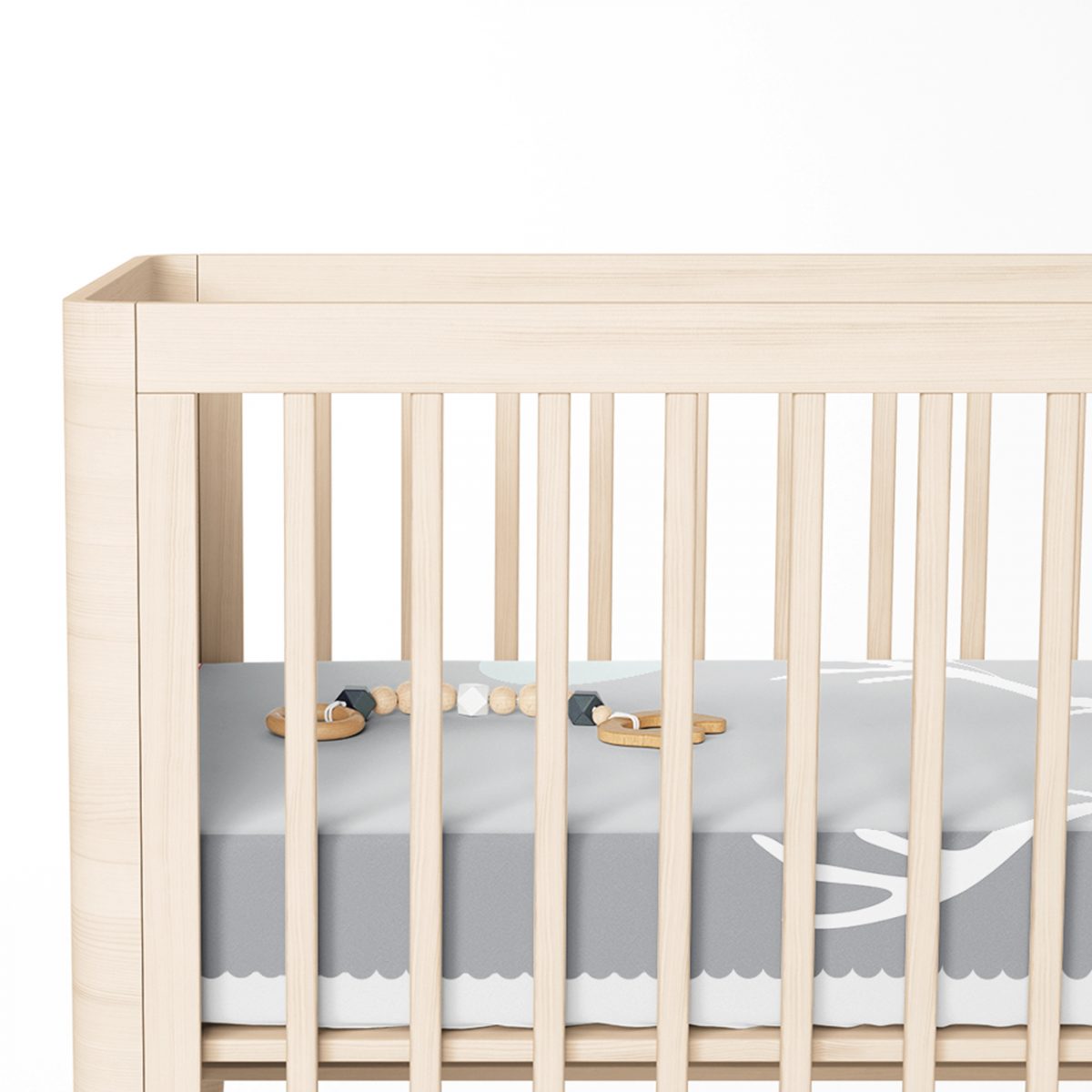 Gri Zeminde Sevimli Geyik Tasarımlı Çocuk Odası Yatak Örtüsü Realhomes