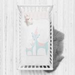 Beyaz Zeminde Unicorn Geyikler Tasarımlı Çocuk Odası Yatak Örtüsü Realhomes