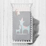 - Rh-Yatak-4581 - Realhomes  Gri Zeminde Unicorn Geyikler Tasarımlı Çocuk Odası Yatak Örtüsü Realhomes