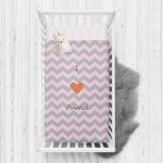 - Rh-Yatak-4593 - Realhomes  Pembe Gri Zigzaglı I Love Animal Desenli  Çocuk Odası Yatak Örtüsü Realhomes