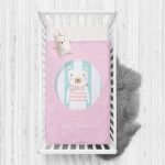Welcome Baby Shower Temalı Sevimli Ayıcık Çocuk Odası Yatak Örtüsü Realhomes
