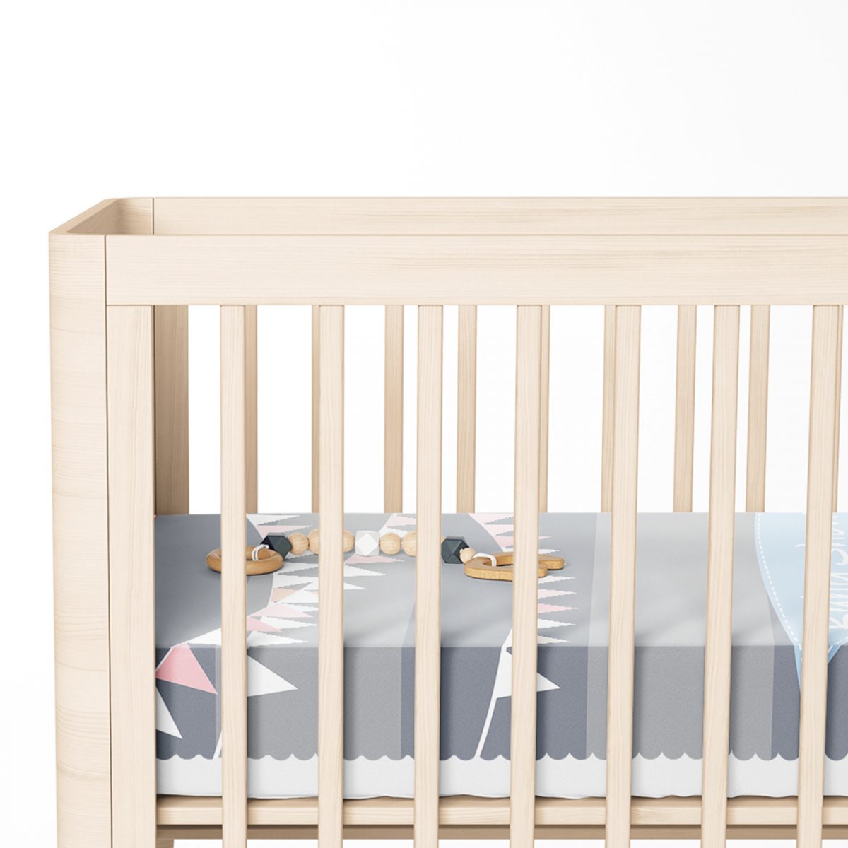 Gri Çizgili Baby Shower Çocuk Odası Yatak Örtüsü Realhomes