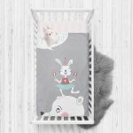 - Rh-Yatak-4813 - Realhomes  Sevimli Sirk Tavşanı Çocuk Odası Yatak Örtüsü Realhomes